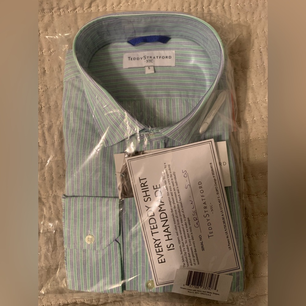 Teddy Stratford size 5 Green/Purple fitted shirt